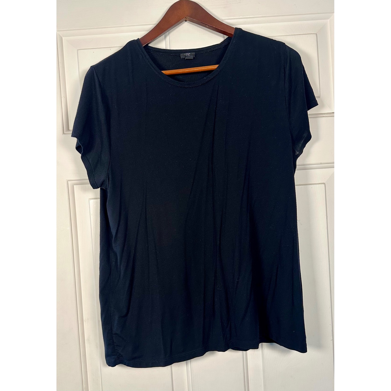 J.Crew 365 Womens Xl Black Modal Blend Short Sleeve Crewneck T-Shirt Tee